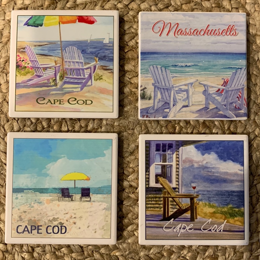 Cape Cod ceramic coasters (set of 4)